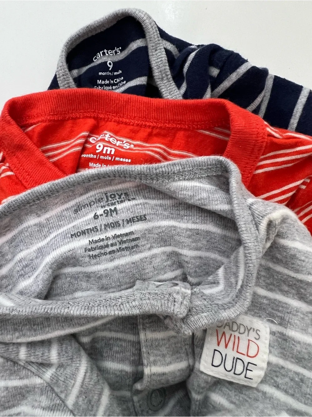 Carters Baby Boys Bundle 6 Pack Short Romper Set Size 9 Months